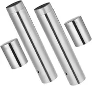 Hoement 2pcs Stainless Steel BBQ Skewer Storage Tube Metal Container for Barbecue Accessories Portable Lightweight Organizer for Outdoor Grilling Supplies