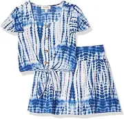 [Speechless] Girls' Tie Front Top and Skort Set