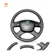 DIY Artificial Leather Steering Wheel Cover for Skoda Octavia a5 Superb Fabia