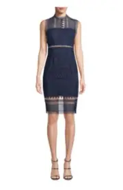 Bardot Mariana Lace Navy Sheath Dress Size 16