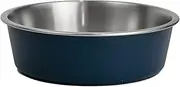 WagTime Small Deep Blue Stainless Steel Dog Bowl - Durable & Easy to Clean, Variety of Sizes and Colours, Non-Slip Base - Perfect for Food and Water Serving for Your Pet