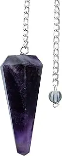 6 Faces Amethyst Crystal Pendulum- Crystal Jewelry Pendulum - Feng Shui Crystal - Reiki Supplies - Positive Energy Crystals - Meditation Gifts