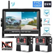 1080P DVR Digital Wireless 7 HD Monitor 2x Rear View Camera Parking For RV Truck