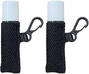 [KVZVK] 2PCS Lip Balm Holder Lipstick Keychain，Portable Clip Lip Balm Holder Lip Gloss Elastic Sleeves Keychain（black, Black