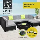 Gardeon Outdoor Sofa Set Lounge Setting Patio Furniture Wicker 7pcs Couch Patio