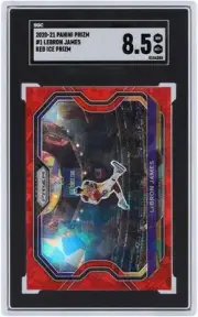LeBron James Lakers 2020-21 Panini Prizm Red Ice Prizm #1 SGC 8.5 Card