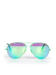 Green Mirrored Aviator Sunglasses