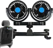 Car Backseat Fan,Double Head Car Fan | 12V24V Cooling Double Head Ventilador for Auto Hot Weather Road Trip Truck Kids Pets Automotive Vehicle