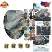 Comfortable Marble Abstract Soft Close Toilet Seat - Stylish Elongated Design