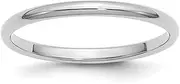 [JewelryWeb] 925 Sterling Silver Rhodium Plated 2mm Half round Band Ring Jewelry Gifts for Women - Ring Size Options Range: H to Z
