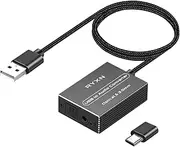 RYXN USB to Optical Spdif Toslink & 3.5mm Audio Adapter Converter, Support USB-A & USB-C Type-C Port, for PS5 PS4 NS Laptop Phone to Sound bar Speakers