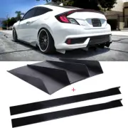 For Honda Civic 78.7" Side Skirt Extension + Rear Diffuser 4 Shark Fins Bumper (for: Honda Civic)
