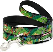 Buckle-Down"Classic TMNT Group Pose4 in Sewer/TMNT Logo" Pet Leash, 6'-1/2"
