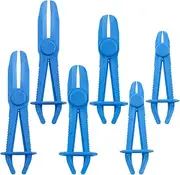 Swpeet 6Pcs Blue Line Clamps Flexible Hose Clamps Pliers Kit, Hose Pinch Off Pliers Set Line Clamps for Brake Hoses, Fuel Hoses, Coolant Hoses, Most Flexible 15mm, 20mm and 25mm Hoses Clamps