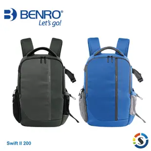 【BENRO百諾】 Swift II 200 雨燕雙肩攝影背包(深灰/湖藍)