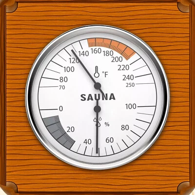 Sauna Thermometer 2 in 1 Fahrenheit Thermometer Hygrometer for Sauna Room 1Ql