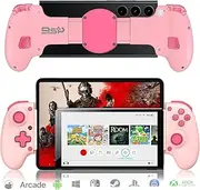 arVin Wireless Gaming Controller for iPad Mini/Air/Pro 11in/iPhone/Tablet/Android, Phone Game Controller for Xbox Cloud/PS Remote Play/Steam Link/Call of Duty Mobile -with Hall Joystick/Turbo/Back Key