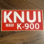 Vintage 1984 KNUI MAUI K-900 AM Radio Station Bumper Sticker Maui Hawaii