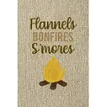 FLANNELS BONFIRES S’’MORES: NOTEBOOK JOURNAL COMPOSITION BLANK LINED DIARY NOTEPAD 120 PAGES PAPERBACK BROWN TEXTURE SMORE
