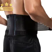 Stabilizing Lumbar Lower Back Brace Support Belt Dual Adjustable Straps L/XL
