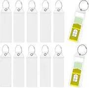 Esforzarse 12 Pack Clear Cruise Tags Holders, Cruise Luggage Tag Holders for Carnival, Luggage Bag Tags with Loop for Suitcases Cruise, Wide Waterproof Cruise Essentials Cruise Accessories Must Haves