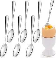 Honeydak 6 Pieces Demitasse Spoon Espresso Spoons Stainless Steel Small Dessert Scoop Egg Ladle 5 Inches Tasting Silver Little Baby Scoop for Soft Boiled Egg Coffee Tea