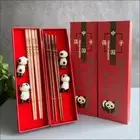 2 Pair Non-slip Chinese Chopstick With Chopstick Rest Sushi Chopsticks Noodle