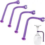 Wine Glass Fixed Bracket,4X Tether for Dishwasher - Silicone Tether Goblet Holder, Dishwasher Wine Glass Protector, Neck Wine Glass Holder for Home Bar