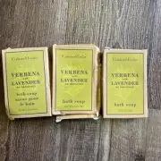 Lot (3) Crabtree & Evelyn VERBENA & LAVENDER Bath & Facial Soap Travel Bars
