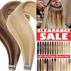 AU CLEARANCE Tape In Russian Real Remy Human Hair Extensions Skin Weft Highlight