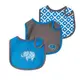 [Mamae] (3件套)美國 yoga Sprout 純棉藍色大象造型棉布 防水圍兜 大象圖案 寶寶口水巾 可愛造型印花 兒童防水圍嘴 吃飯衣 0~2歲穿