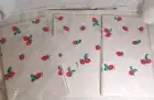 Vintage NEW Paper Tablecloth Strawberry RED Lot Of 4 USA