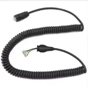 Garmin VHF 200 Radio Microphone Mic Cord Cable Coiled Connector Cable (Black)