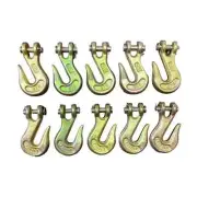 10PK 5/16" Clevis Grab Hook & Chain Binder Set – Flatbed Truck Tie-Downs