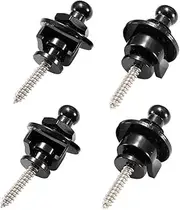 Bestgle 4 Pcs Guitar Strap Locks and Buttons Security Quick Release Straplocks Musical Instrument Accessory for Electric Acoustic Guitar, Round Head Design