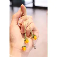 在飛比找ETMall東森購物網優惠-柿柿如意琉璃柿子汽車鑰匙扣掛件精致男女手機鏈創意掛飾吊墜掛繩