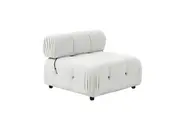 Foret 1pc Armless Seat Modular Extension Lounge Couch Tufted Velvet Sofa 5 Colors