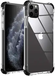 Apple iPhone 11 Pro case, Clear/Black Hybrid Drop Protection,Super Rubber Bumper