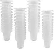 2 Inch Lightweight Garden Slit Mesh Round Net Cups, 100 PCS Net Cups, Lightweight Economy Heavy Duty BPA Free Plastic for Wide Lips Bucket Basket Pot Cups for Hydroponics Aquaponics (White)