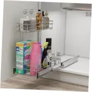Under Sink Organizer 9" W X18.5 D, Pull Out Cabinet Organizer 2 Tier, 1pcs