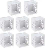 EMSea 8PCS Blind Brackets Plastic Profile Box Mounting Brackets Window Headrail Track End Holder Blind Accessories White 31x29x25mm