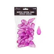 Mega Crafts - 1/2 Pound Acrylic Decorative Ice Rock Teardrops - Fuchsia