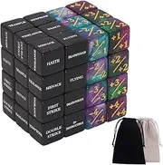 48 Pieces MTG Dice Abilities Keywords Counters Dice Set - Magic The Gathering Counters Bulk Creature Stats Abilities Tokens with 2 Dice Bags for MTG TCG Card Games Accessories