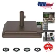 Compact 40 lb Weighted Umbrella Base - Stylish Bronze Outdoor Support