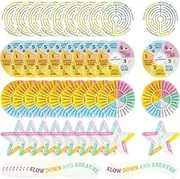 50Pcs Calm Stickers Waterproof PEVA Sensory Stickers Tactile Rough Sensory Strips 5 Styles Tactile Rough Textured Stickers with Strong Adhesive Backing Stress Anxiety Relief for Kids Adults