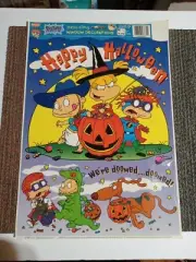 NEW Halloween Nickelodeon Rugrats Window Cling Decorations Made In USA KMART VTG