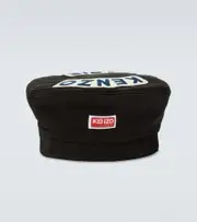 [Kenzo] Kenzo Logo patch cotton beret One Size black
