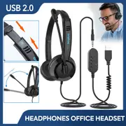 3.5Mm Jack Usb Wired Headset With Microphone Headphone For Computer Laptop Skype
