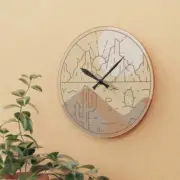 Desert Wall Clock Round Acrylic Clock for Home Neutral Decorative Office Clock