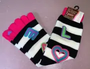 West Loop Women's Fun Fashion Toe Socks Love Size 6-10 Pink Toes & Cuff